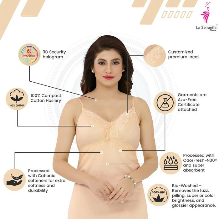 La Serranilla Women's Azo-Free Cotton Hosiery Nighty