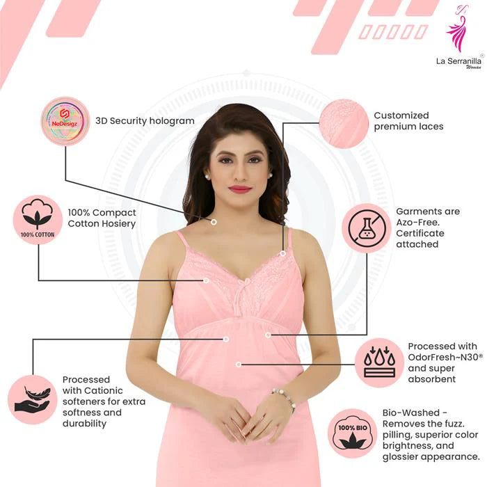 La Serranilla Women's Azo-Free Cotton Hosiery Nighty