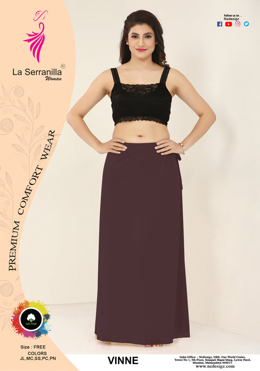 La Serranilla AZO-Free Cotton Hosiery Saree Shapewear Petticoat for Women