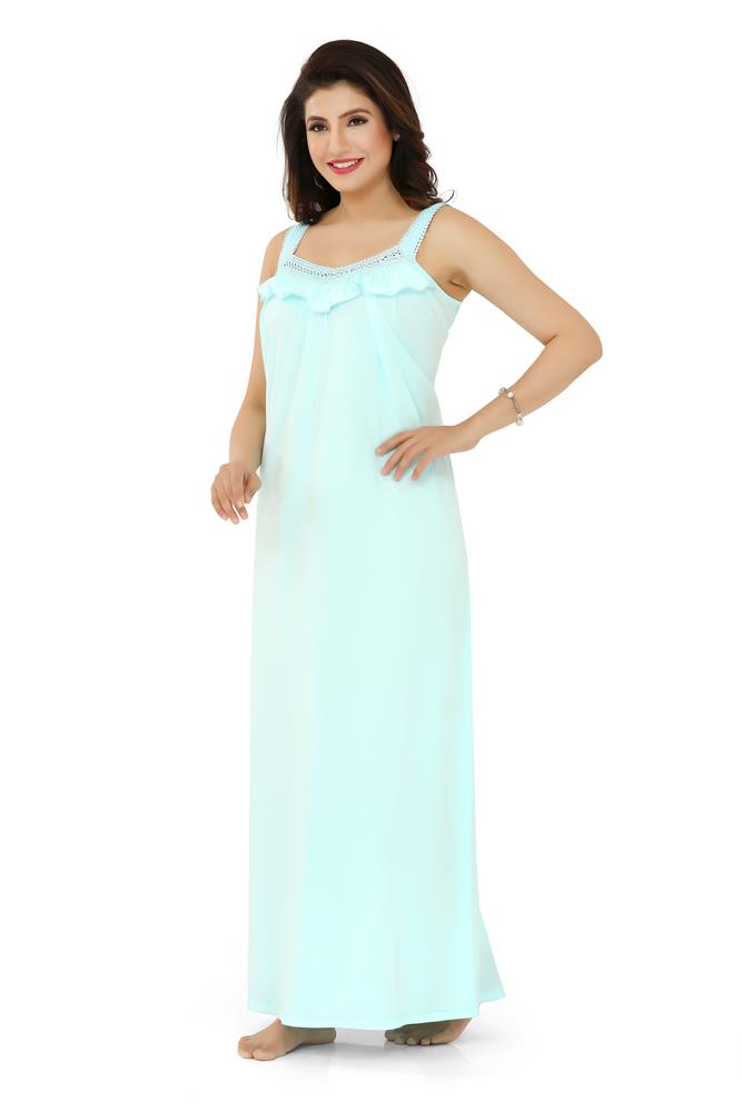 La Serranilla Women's Azo Free Cotton Hosiery Nighty-NeDesigz.com