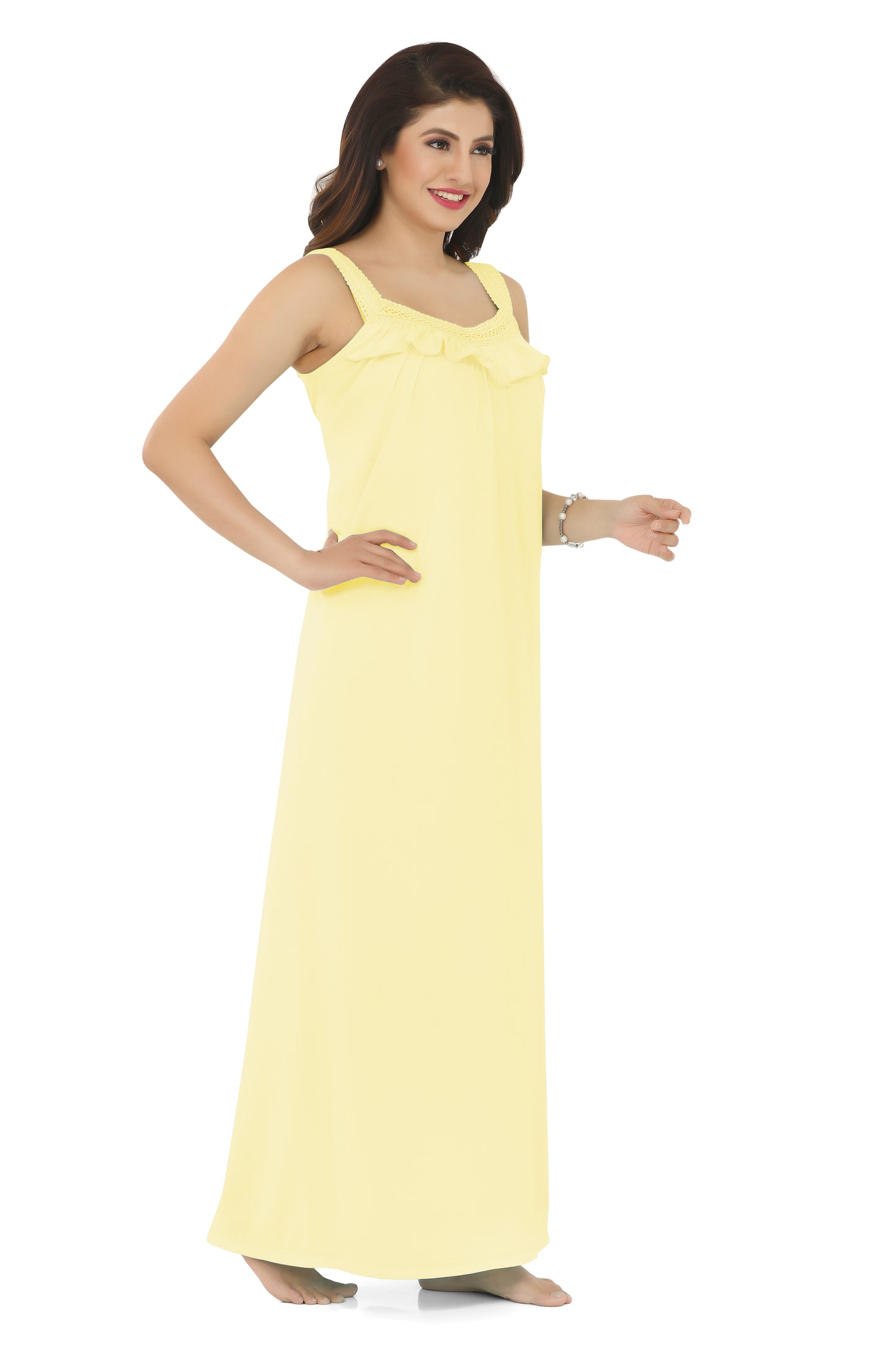 La Serranilla Women's Azo Free Cotton Hosiery Nighty-NeDesigz.com