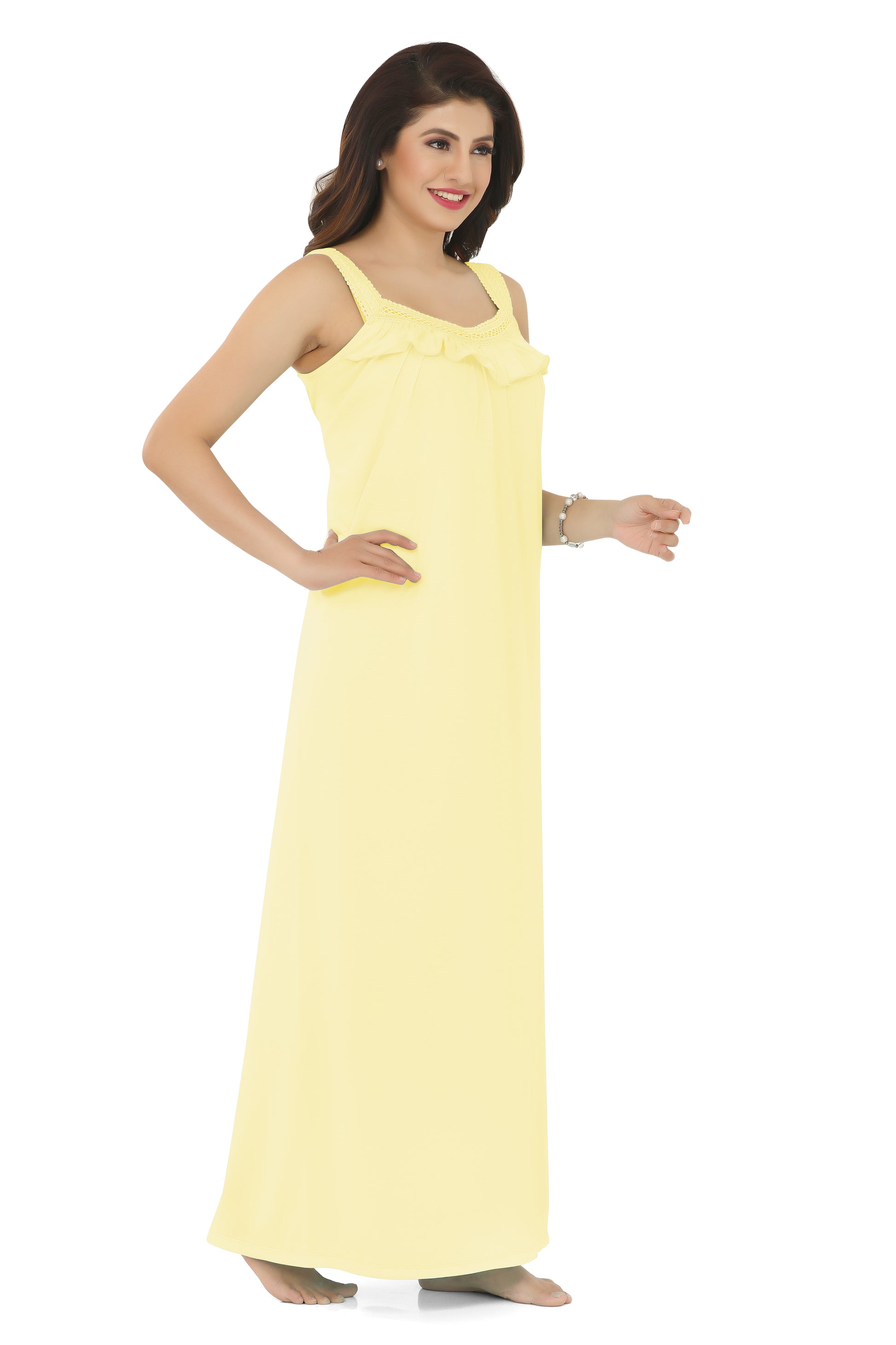 La Serranilla Women's Azo Free Cotton Hosiery Nighty-NeDesigz.com