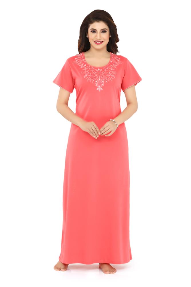 La Serranilla Women's Azo-Free Cotton Hosiery Nighty-NeDesigz.com