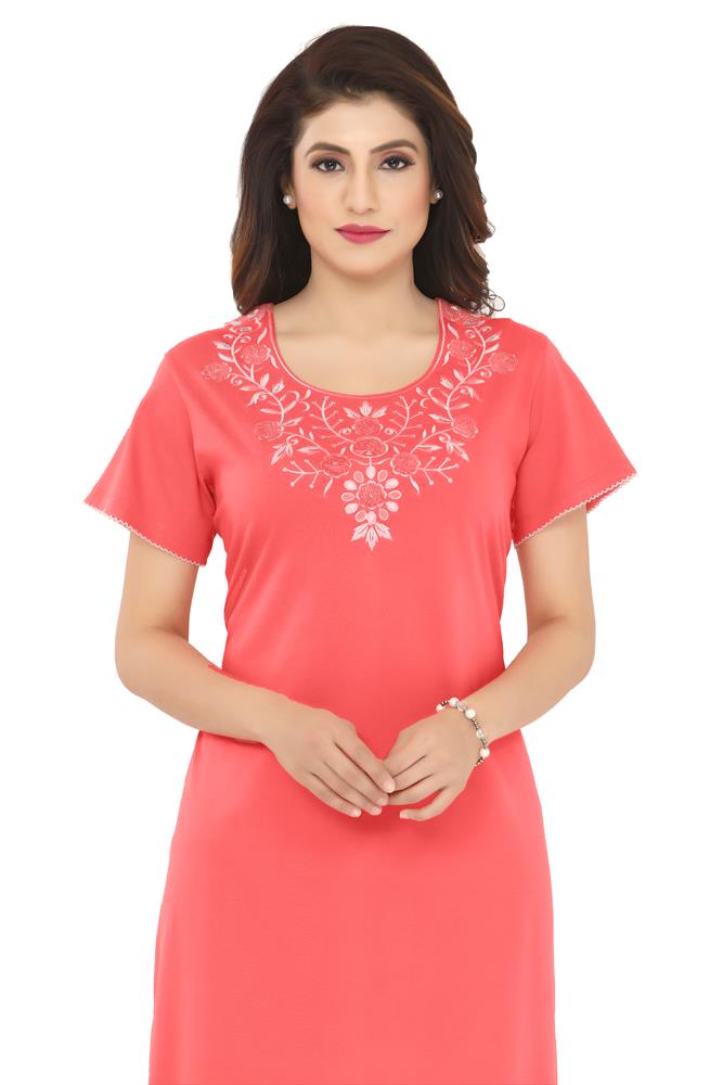 La Serranilla Women's Azo-Free Cotton Hosiery Nighty-NeDesigz.com