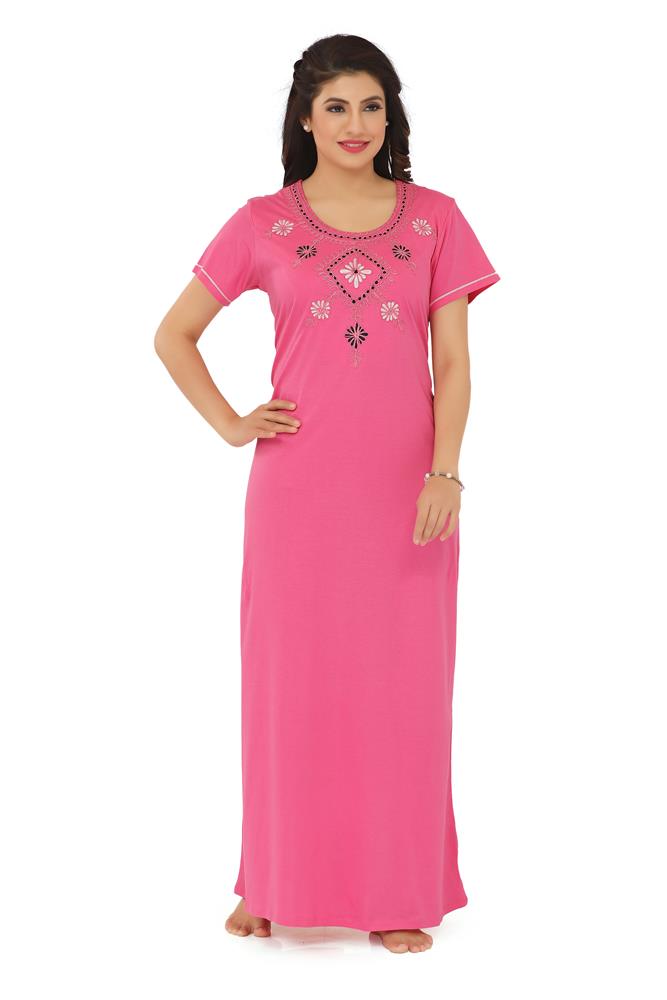 La Serranilla Women's Azo-Free Cotton Hosiery Nighty-NeDesigz.com