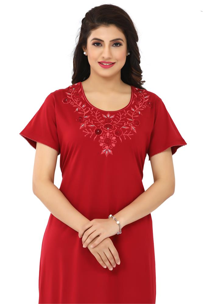 La Serranilla Women's Azo-Free Cotton Hosiery Nighty-NeDesigz.com