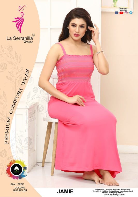 La Serranilla Women's Azo-Free Cotton Hosiery Nighty-NeDesigz.com