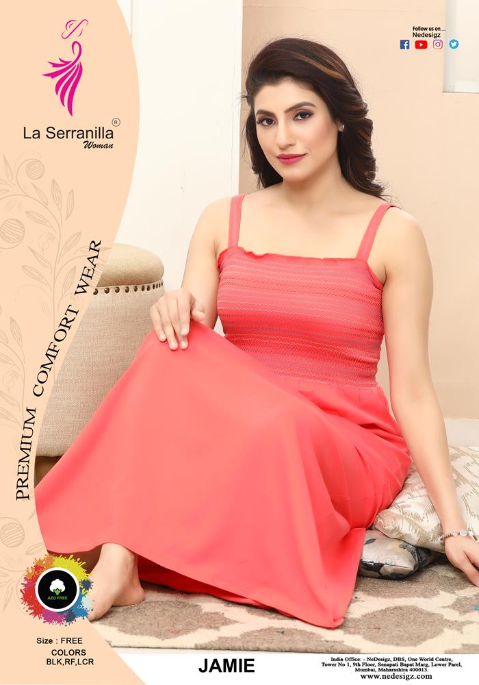 La Serranilla Women's Azo-Free Cotton Hosiery Nighty-NeDesigz.com