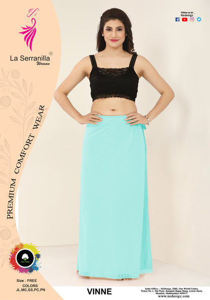 La Serranilla AZO-Free Cotton Hosiery Saree Shapewear Petticoat for Women 