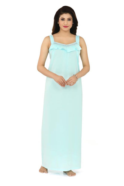 La Serranilla Women's Azo Free Cotton Hosiery Nighty-NeDesigz.com