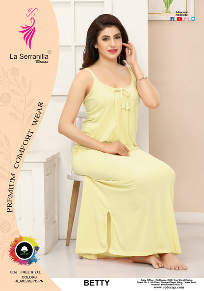 La Serranilla Women's Azo-Free Cotton Hosiery Nighty-NeDesigz.com