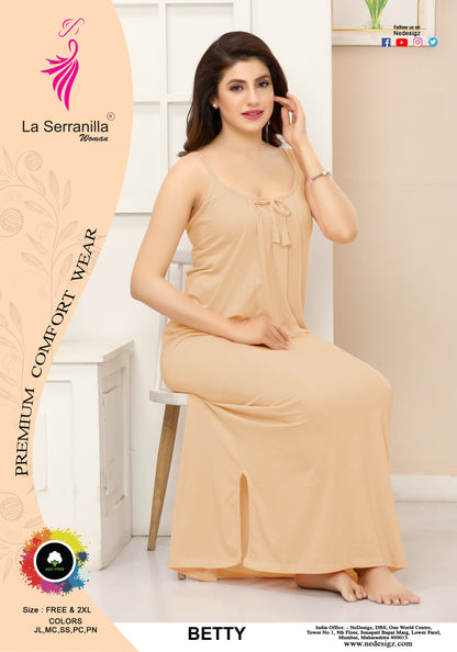 La Serranilla Women's Azo-Free Cotton Hosiery Nighty-NeDesigz.com